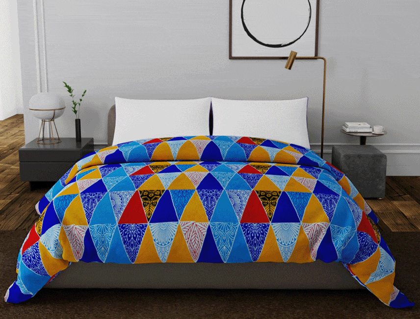 All Weather Comforter – Livpure – Teal + Grey - Rolled