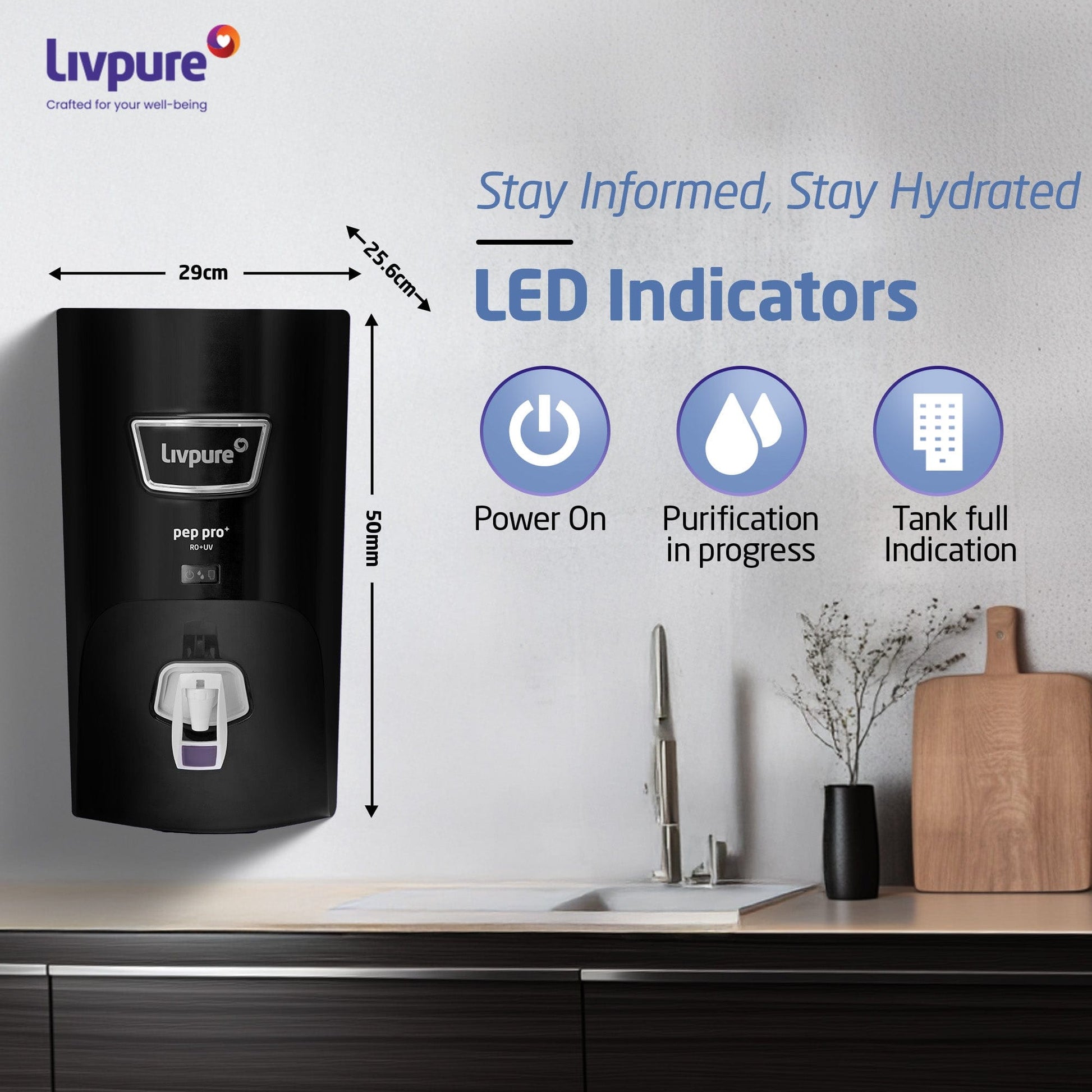 Livpure RO LIVPURE LIV-PEP-PRO-PLUS+ 7 L RO + UV + UF Water Purifier (Black)