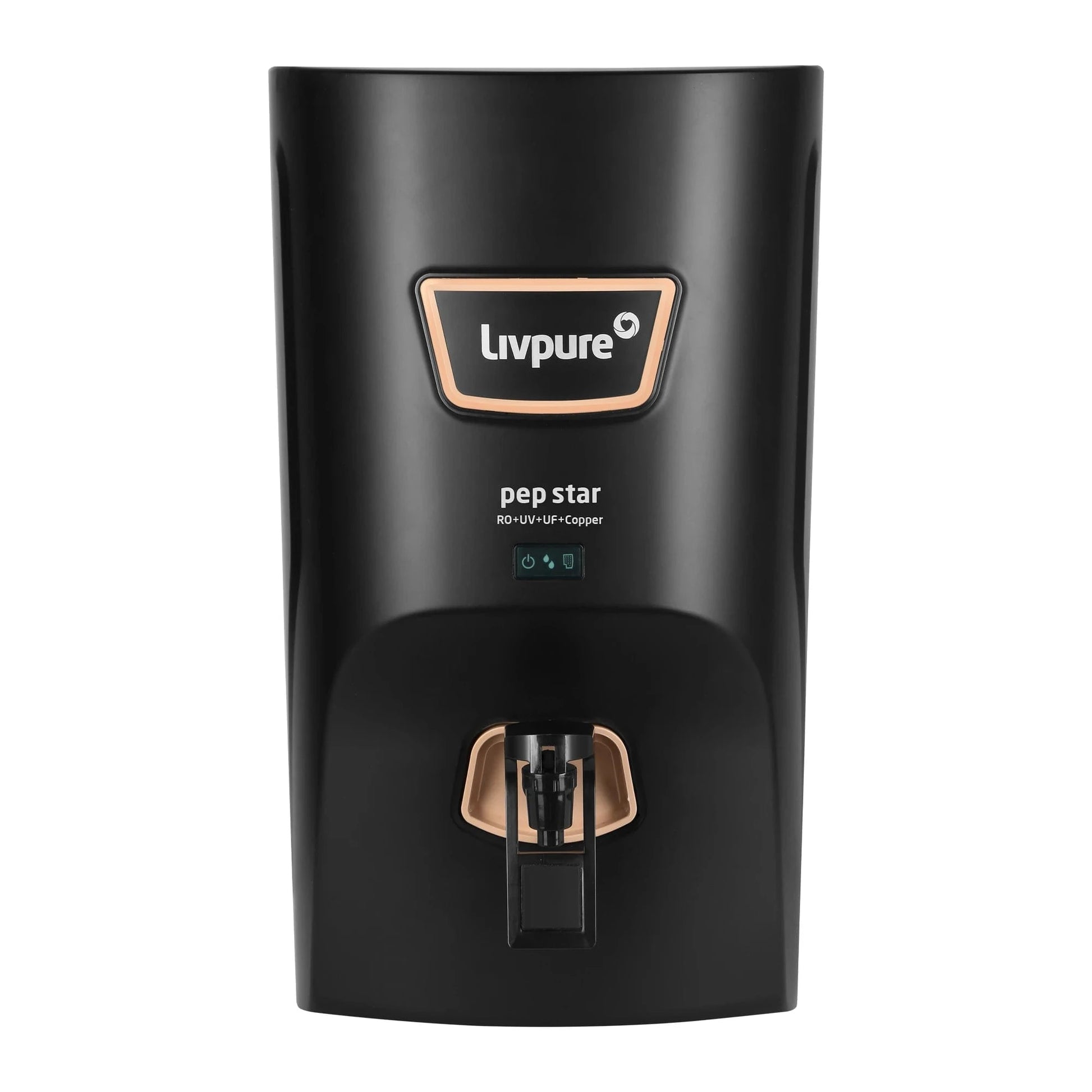 Livpure RO LIVPURE LIV-PEP-STAR-COPPER 7 L RO + UV + UF + Minerals + Copper Water Purifier  (Black)