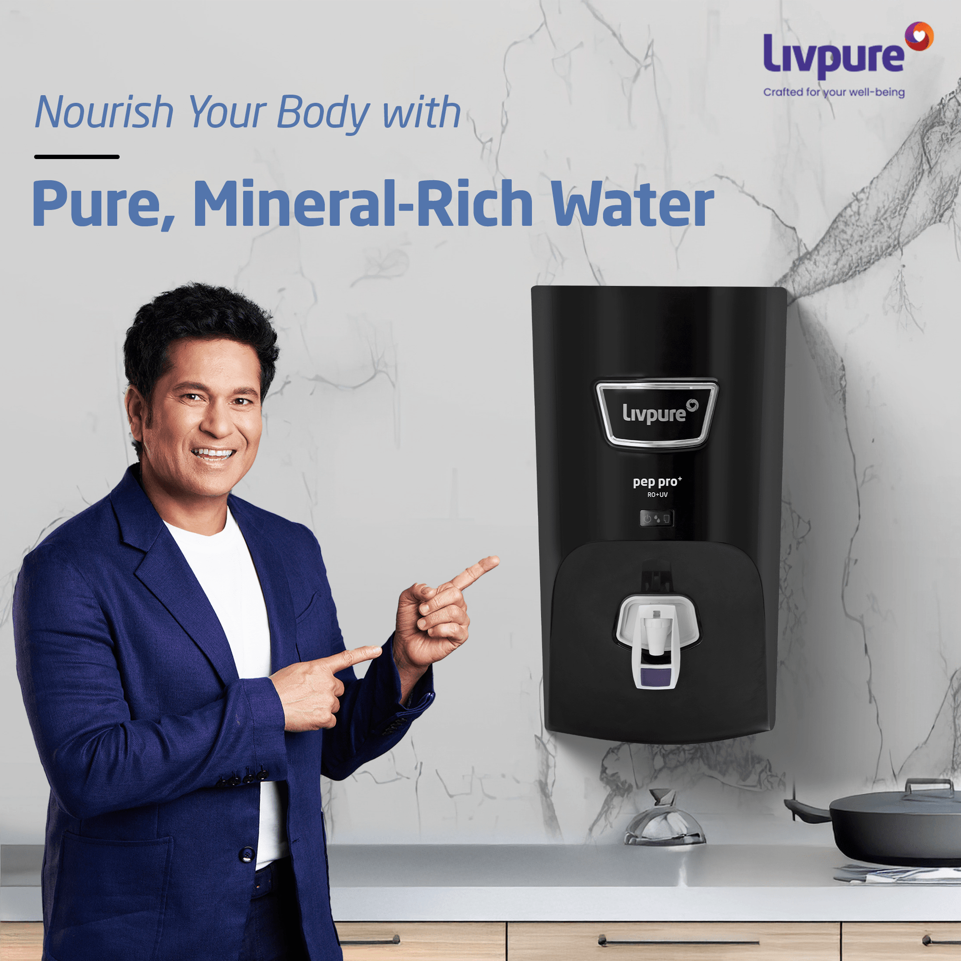 Livpure RO LIVPURE LIV-PEP-PRO-PLUS+ 7 L RO + UV + UF Water Purifier (Black)
